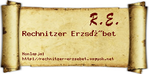 Rechnitzer Erzsébet névjegykártya